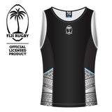 Fiji Rugby Train Singlet black mesh panel spandex technology official licensed product